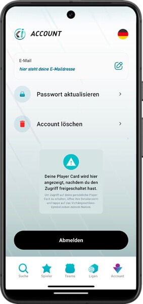 Account Menüpunkt