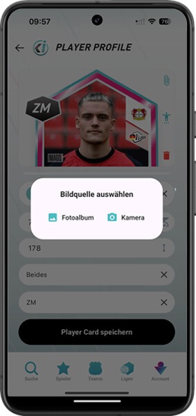 Player Card Profilbild hinzufügen